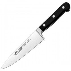 Нож поварской «Класика»; сталь нерж., полиоксиметилен; L=278/160, B=37мм; черный, 