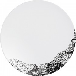 Тарелка мелкая «Фрагмент Ардуаз»; фарфор; D=28, 5см; белый, серый