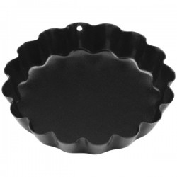 Форма для выпечки рифленая; сталь, антипригарное покрытие, D=7см; черный