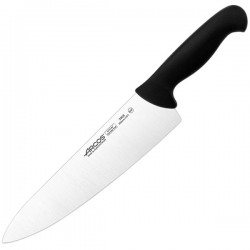 Нож поварской «2900»; сталь нерж., полипроп.; L=385/250, B=57мм; черный, металлич.