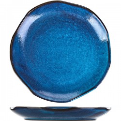 Тарелка; керамика; D=22, H=3см; голуб.