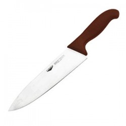 Нож поварской; пластик, нержавеющая сталь, L=23/36, B=3см; коричнев., 