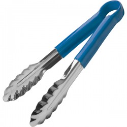Щипцы универс. синяя ручка «Проотель»; сталь нерж., резина; L=30, B=4см; , синий