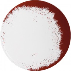 Тарелка мелкая «Холи Фё»; фарфор; D=28, 5см; красный, белый