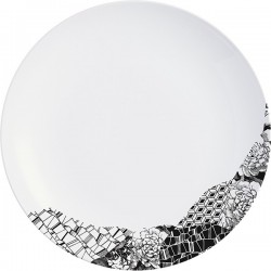 Тарелка глубокая «Фрагмент Ардуаз»; фарфор; 0, 84л; D=24см; белый, серый