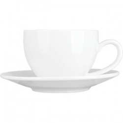 Пара чайная «Кунстверк»; фарфор; 200мл; D=88/140, H=70, L=115мм; белый