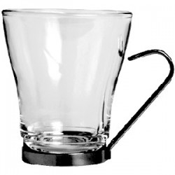Чашка с метал. подстаканником; стекло, нерж.; 220мл; D=80, H=95мм; прозр., металлич.