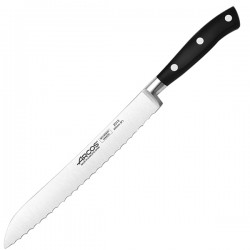 Нож для хлеба «Ривьера»; сталь нерж., полиоксиметилен; L=318/200, B=24мм; черный, 