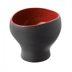Бульонная чашка; керамика; 450мл; D=97мм; черный, красный