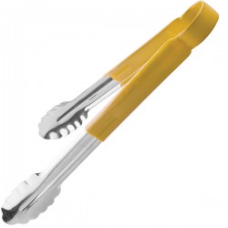 Щипцы универс. желтая ручка «Проотель»; сталь нерж., резина; L=30, B=4см; , желт.
