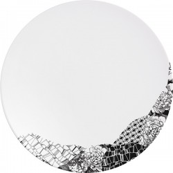 Тарелка мелкая «Фрагмент Ардуаз»; фарфор; D=25, 5см; белый, серый