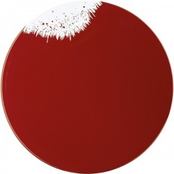 Тарелка мелкая «Холи Фё»; фарфор; D=25, 5см; красный, белый