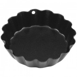Форма для выпечки рифленая; сталь, антипригарное покрытие, D=5см; черный