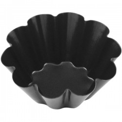 Форма для выпечки бриошей; сталь, антипригарное покрытие, D=8см; черный