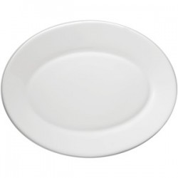 Блюдо овальное «Перформа»; стекло; H=15, L=300, B=225мм; белый