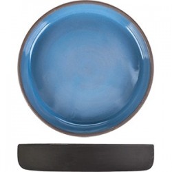 Салатник «Даск»; керамика; D=205, H=35мм; серый, голуб.