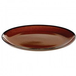 Тарелка; керамика; D=130, H=12мм; коричнев.