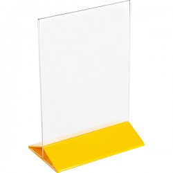 Подставка наст. для меню А5; пластик; H=220, L=155, B=95мм; , желт.