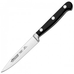 Нож для чистки овощей и фруктов «Класика»; сталь нерж., полиоксиметилен; L=206/100, B=19мм; черный, метал