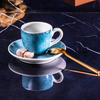 Чашка для эспрессо с декором «Aida»; 80мл; бирюзовая
