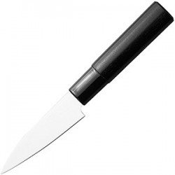Нож кухонный для овощей; сталь нерж., дерево; L=205/90, B=22мм; , черный