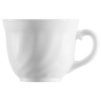 Чашка чайная «Трианон»; стекло; 220мл; D=85, H=65, L=105мм; белый