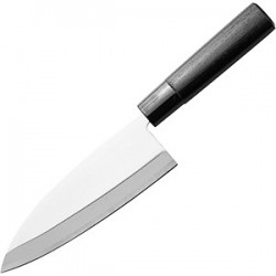 Нож кухонный «Деба»; сталь нерж., дерево; L=290/165, B=47мм; , черный