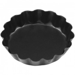 Форма для выпечки рифленая; сталь, антипригарное покрытие, D=6см; черный