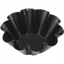 Форма для выпечки бриошей; сталь, антипригарное покрытие, D=11см; черный
