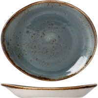 Тарелка пирожковая «Крафт»; фарфор; D=155, H=20, L=155, B=130мм; синий